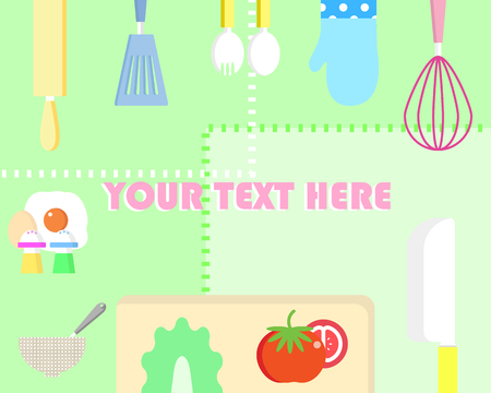 kitchenware cover header banner backgroundのイラスト素材