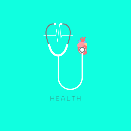 Human heart and health care in blue backgroundのイラスト素材