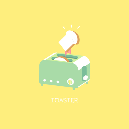 the toaster with the breadのイラスト素材