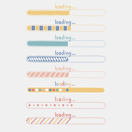 collection set of cute doodle hand draw loading bar counter, text box, pastel color, flat design...