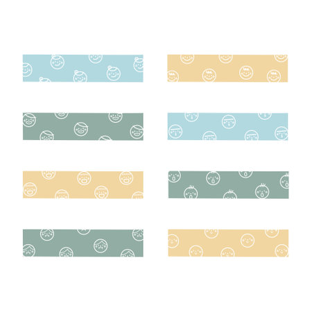 Collection set of washi tape scrapbook stripes, sticky label tags and decorative scotch strip paper sticker tape, banner flat design vector illustration designのイラスト素材