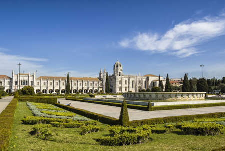 The Hieronymites Monastery  front view, Lisbon, Portugal.のeditorial素材