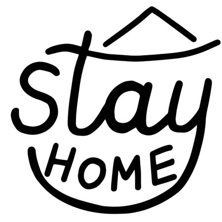 Stay home lettering vector illustrationのイラスト素材