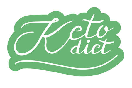Keto Friendly .Logo, badge, poster, banner template. Lettering calligraphy illustration. Vector eps handwritten brush trendy sticker with text isolated on white background.のイラスト素材