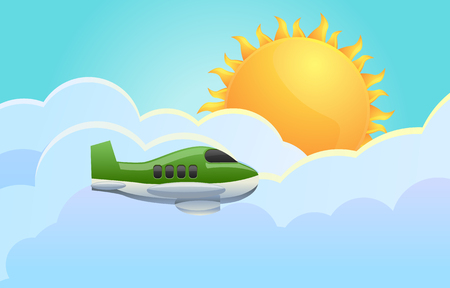 Airplane flying a daytime vector imageのイラスト素材