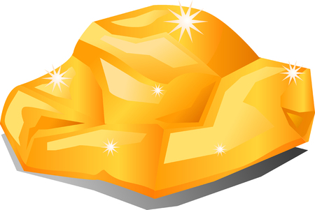 Gold nugget rock iconのイラスト素材