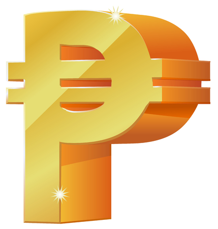 Gold Peso currency symbol iconのイラスト素材
