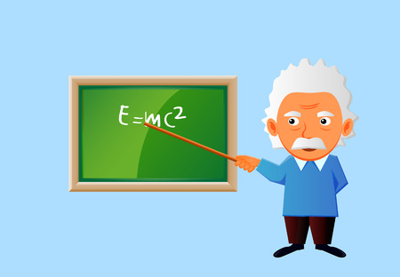 Old professor teaching in class vector iconのイラスト素材