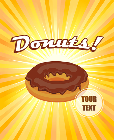 Chocolate donut poster vectorのイラスト素材