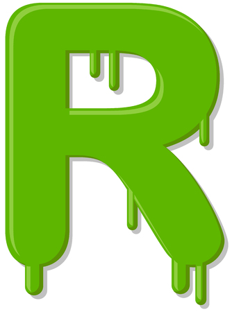 Dripping letter R vector iconのイラスト素材