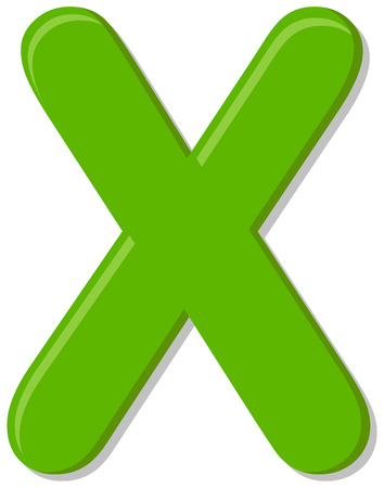 Green letter X vector iconのイラスト素材