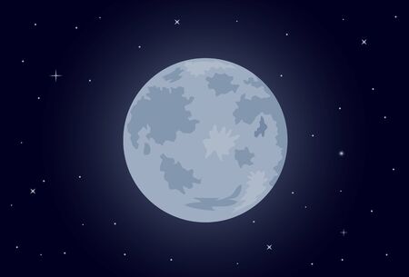 Full moon and stars vector iconのイラスト素材