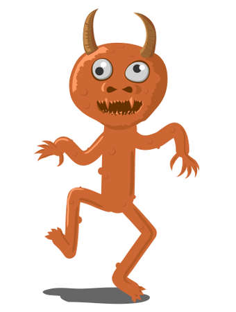 Standing monster or devil vector illustrationのイラスト素材