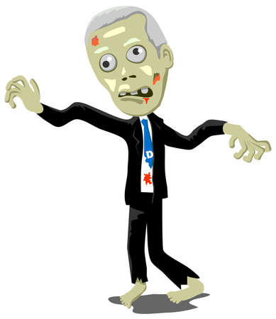 Old male zombie wearing a business suitのイラスト素材