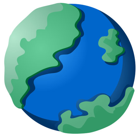 Earth caricature vector iconのイラスト素材