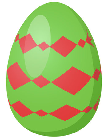 Green Easter egg with diamond pattern vectorのイラスト素材