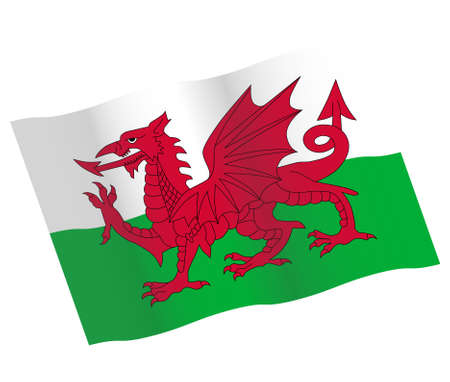 Wales or Welsh flag waving vector iconのイラスト素材