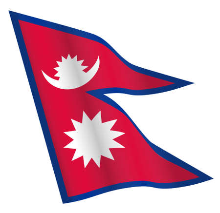 Nepalese flag vector iconのイラスト素材