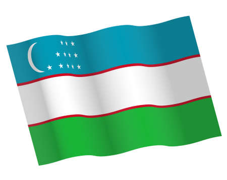 Uzbekistan flag vector iconのイラスト素材