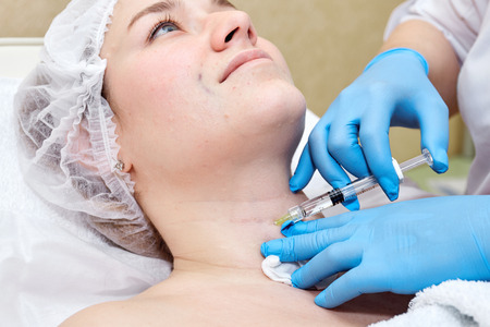 Anti-age injection therapy. Wrinkles reductionの写真素材