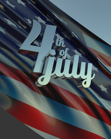 US flag 4 of juily Independence Dayの写真素材