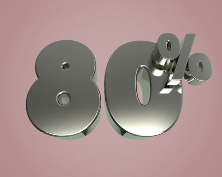 Metal glossy 3D model numbers 80 for banner poster billboard discount. 3d renderの写真素材