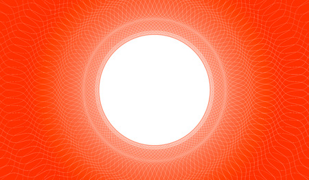Beautiful round geometric symmetric pattern of wavy lines and white circle on a red background.のイラスト素材