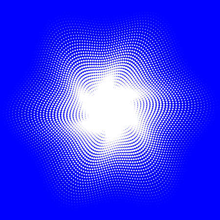 abstract geometric circular pattern of thin lines flying from the center on a blue backgroundのイラスト素材