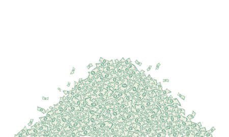 Big pile, mountain top, pyramid of paper moneyのイラスト素材