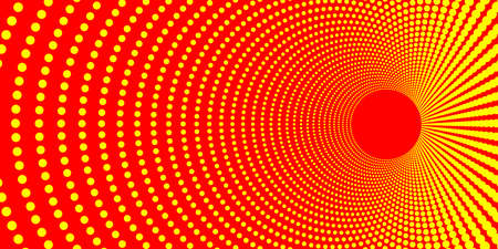 Spiral pattern consisting of swirling lines and dots. Abstract orange background for banners, brochures, advertising booklets and packagingのイラスト素材