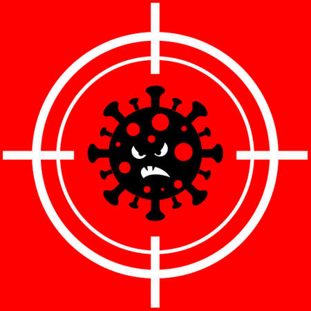 very angry and scary angry evil virus sight.のイラスト素材