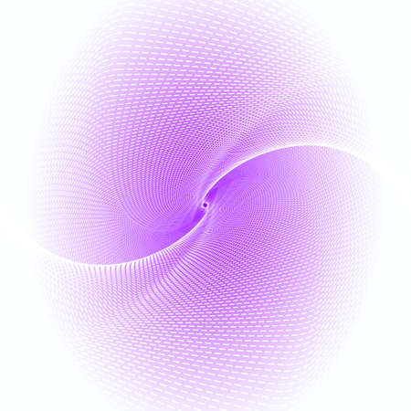 Bright solar flash of light on a beautiful blue purple white background geometric figure from many smooth lines dots moving to the center of the screenの写真素材