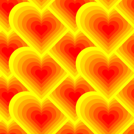 Seamless geoetric background pattern in the form of golden heartsのイラスト素材