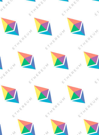Seamless mosaic background pattern in the form of a symbol of the virtual digital crypto currency Ethereumのイラスト素材