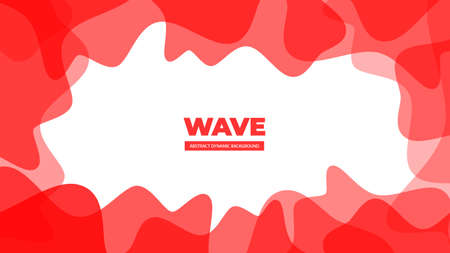 Abstract Shapes. Movement Illustration. Minimal Design. Red Dynamic Waves. 3d Fluid Banner. Bright Futuristic Gradient. Light Minimal Concept. Orange Wave Brochure. Gradient Background.のイラスト素材