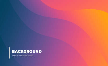 Very beautiful abstract background from a wave of red, blue, yellow, pink wave and lines. Flyer banner templateのイラスト素材