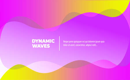 Very beautiful abstract background from a wave of red, yellow, pink wave and lines. Flyer banner template.のイラスト素材