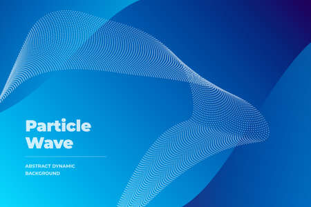 abstract gradient blue with cyan background with curved lines designed as dots. Template for cover, flyer or bannerのイラスト素材