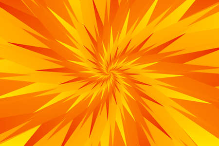 beautiful abstract flower illustration with gradient yellow, orange and red petals. Triangular...