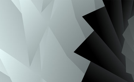 Unusual abstract background or first screen for a website with a geometric triangular pattern in gradient grey, black and white colors.の写真素材