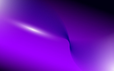 Abstract futuristic horizontal illustration of spiral unusual linear shapes with white highlights on a gradient purple backgroundのイラスト素材