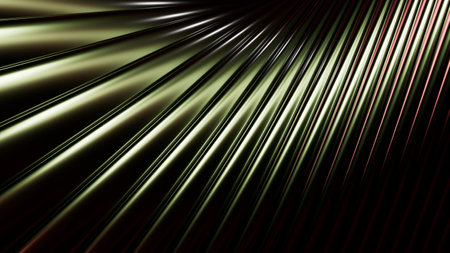 Abstract background with metallic waves, shiny surface in dark tones, modern design for wallpapers, presentations, banners, and graphic designの写真素材