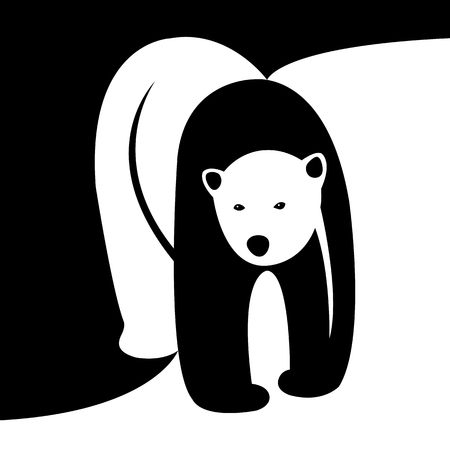Polar bear adult illustration style Flatのイラスト素材