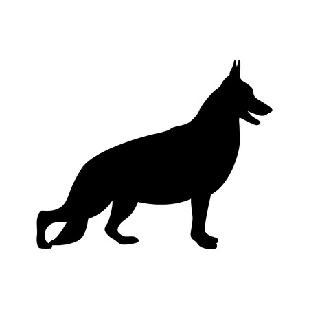 German Shepherd illustration black illustrationのイラスト素材