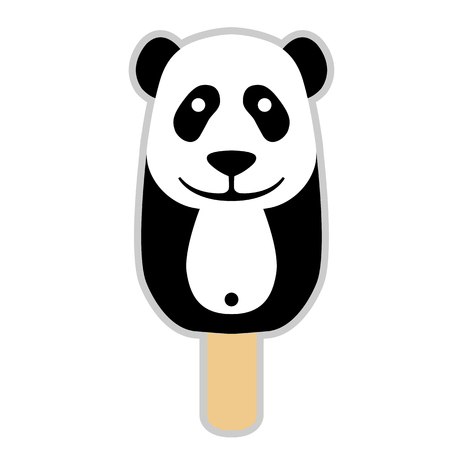 Ice Cream Panda stylized illustration style Flatのイラスト素材