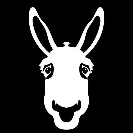 donkey head face illustration style Flatのイラスト素材