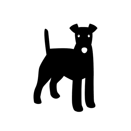 fox terrier illustration profile black silhouetteのイラスト素材