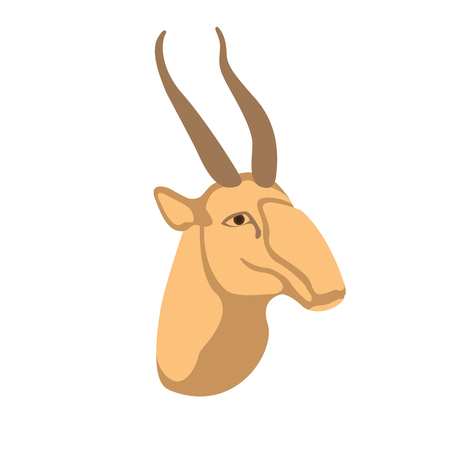 Illustration for antelope saiga vector illustration style Flat - Royalty Free Image