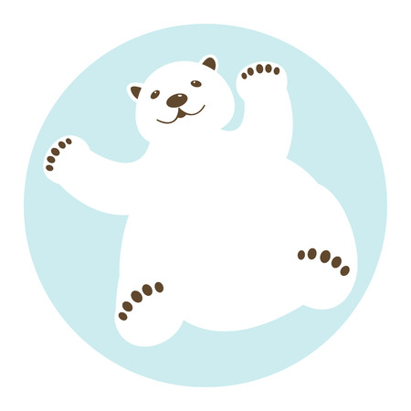 bear polar vector illustration style Flatのイラスト素材