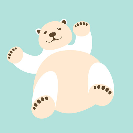 bear polar vector illustration style Flatのイラスト素材